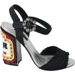 Sorte Dolce & Gabbana Sommer Sandaler med hæl i Bomuld Størrelse 36 LED til Damer på udsalg 