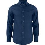 Blå Sommer Langærmede skjorter i Hør Med lange ærmer Størrelse XL til Herrer på udsalg 
