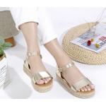 Elegant Sommer Plateau sandaler med standardsål Størrelse 36 til Damer på udsalg 