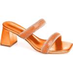 Orange Sommer Sommersko med Glitter Hælhøjde 5 - 7 cm Størrelse 36 til Damer på udsalg 