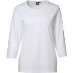 Hvide ID® T-shirts med rund hals med rund udskæring Med 3/4 ærmer Størrelse XXL til Damer på udsalg 