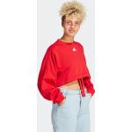 Røde Sporty adidas Økologiske Bæredygtige Sweatshirts i Bomuld Størrelse XL til Damer på udsalg 