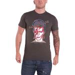 David Bowie T Shirt Aladdin Sane Face Logo offiziell Herren Nue Charcoal Grau XL