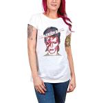 David Bowie T Shirt Aladdin Sane Nue offiziell damen Skinny Fit Weiß