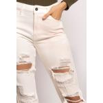 Hvide Mom jeans i Bomuld Med huller Størrelse XL på udsalg 