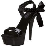 Delight 5.75 Inch Black Stiletto Bow Sandal Size US 5 (UK 2.5 EU 35)