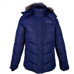 Blå  Sommer Parka coats i Kunstig pels Størrelse XL med hætte til Damer 
