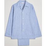 Blå Derek Rose Pyjamas i Flonel Størrelse XL med Striber til Herrer 