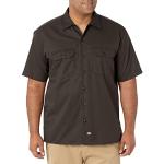 Dickies Men's Work Shirt Casual Shirt Short Sleeves (Work Shirt Short Sleeved) - Brown (dark brown Db), size: 4xl