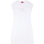 Hvide Midi Diesel Vinter Aftenkjoler i Polyester med korte ærmer Størrelse XL med Stretch til Damer 