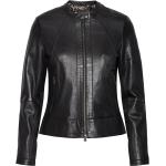 Diora Classic Leather Jacket Læderjakke Skindjakke Black Jofama