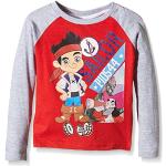 Disney Boy's Jake and the Neverland Pirates Pirate Attitude Long Sleeve T-Shirt, Red (Amarante), 4 Years
