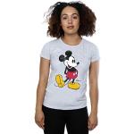 Grå Klassiske Disney Mickey Mouse T-shirts med rund hals Størrelse XL til Damer 