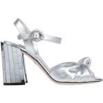 Sølvfarvede Dolce & Gabbana Sommer Sommersko blokhæle med rem Størrelse 36.5 til Damer 