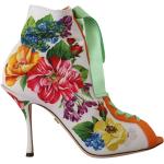 Flerfarvede Dolce & Gabbana Højhælede støvler i Jersey Størrelse 38.5 med Blomstermønster til Damer på udsalg 