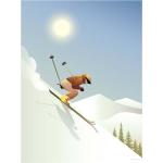 Downhill Skiing - Poster Vissevasse Patterned