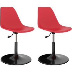 Drejelige spisebordsstole 2 stk. PP rød