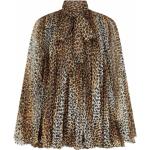 Beige Korte Dolce & Gabbana Aftenkjoler Med lange ærmer Størrelse XL med Leopard til Damer på udsalg 