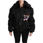Sorte Dolce & Gabbana Bomber jakker i Nylon Størrelse XL til Damer på udsalg 