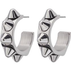 Edblad - Øreringe Peak Creole Earrings Small Steel - Sølvfarvet - ONE SIZE