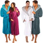 Egeria Cairo Bathrobe Sauna Gown with Hood for Men and Women 322/331 Turquoise / Capri Blue Size M 100% Cotton Weight 360 g/m²