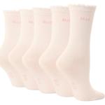 Elle Childrens/Kids Girls Plain Socks (Pack of 5) (Shoe Size 9-12 Age 4-6 Years) (White)