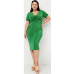 Grønne Klassiske Ellos Sommer Aftenkjoler i Jersey med V-udskæring med korte ærmer Størrelse XL til Damer på udsalg 
