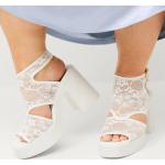 Hvide Ellos Sommer Sandaler med hæl blokhæle med rem Hælhøjde over 9 cm Størrelse 37 til Damer 