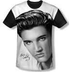 Elvis Presley - Mens Stare 2 T-Shirt, Large, White