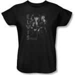 Elvis Presley - Womens Leathered T-Shirt In Black, X-Large, Black