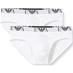 Emporio Armani Underwear Herren 2-Pack Brief Essential Monogram Slip, White/White, X-Large (2er Pack)