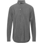 Grå Armani Emporio Armani Langærmede skjorter i Viskose Mandarin krave Med lange ærmer Størrelse XL til Herrer 