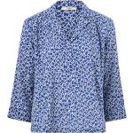 Blå Esprit Bluser med 3/4-ærmer i Bomuld med V-udskæring Med 3/4 ærmer Størrelse XL til Damer på udsalg 
