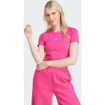 Pinke Sporty adidas Essentials T-shirts med rund hals i Jersey med rund udskæring Størrelse XL til Damer på udsalg 