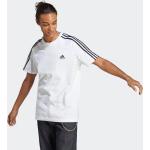 Hvide Sporty adidas Essentials Bæredygtige T-shirts med rund hals i Jersey med rund udskæring Størrelse 3 XL til Herrer 