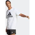 Hvide Sporty adidas Essentials Bæredygtige T-shirts med rund hals i Jersey med rund udskæring Størrelse XL til Herrer 
