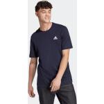 Blå Sporty adidas Essentials Bæredygtige T-shirts med rund hals i Jersey med rund udskæring Størrelse 3 XL til Herrer 