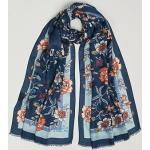 Mørkeblå Etro Halstørklæder i Modal med Frynser Størrelse XL til Herrer 