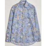 Etro Slim Fit Floral Print Shirt Azzurro