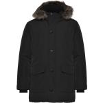 Sorte Superdry Parka coats i Kunstig pels Størrelse XL med hætte 
