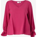 Pinke Plus size bluser med V-udskæring Størrelse 3 XL til Damer på udsalg 