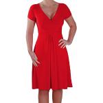 Røde Wrap kjoler med V-udskæring Størrelse XL med Stretch til Damer 
