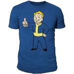 Fallout Men's Logo Plain Crew Neck T-Shirt Blue Blue