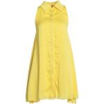 Gule Klassiske Korte Skjortekjoler i Polyester Uden ærmer Størrelse 3 XL til Damer 