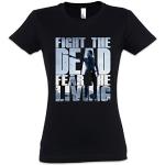 Fight The Dead Fear The Living Girlie Shirt - Zombie The Walking Dead Walkers Biters Grimes Sizes Xs - 2xl (xs)