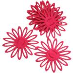 Pink Satinbånd med Blomster i Filt med Blomstermønster på udsalg 