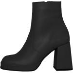 Sorte Vero Moda Vinter Læderstøvler i Læder blokhæle Med lynlåse Hælhøjde 7 - 9 cm Størrelse 36 til Damer på udsalg 
