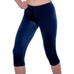 Fischer 7712 "Peggy" Girls Sport Pants Gymnastics Capri Tights in smooth velvet design, Oeko-tex Standard 100 certified, 6-7 Years (DE 128), Colour: Navy Blue