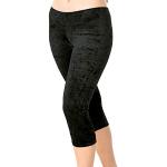 Fischer 77122 "Nora" Girls Sport Pants Gymnastics Capri Tights in cuddly velvet design, Oeko-tex Standard 100 certified, 6-7 Years (DE 128), Colour: Black