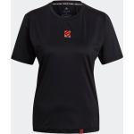 Sorte Sporty adidas T-shirts med rund hals med rund udskæring Størrelse XL til Damer 